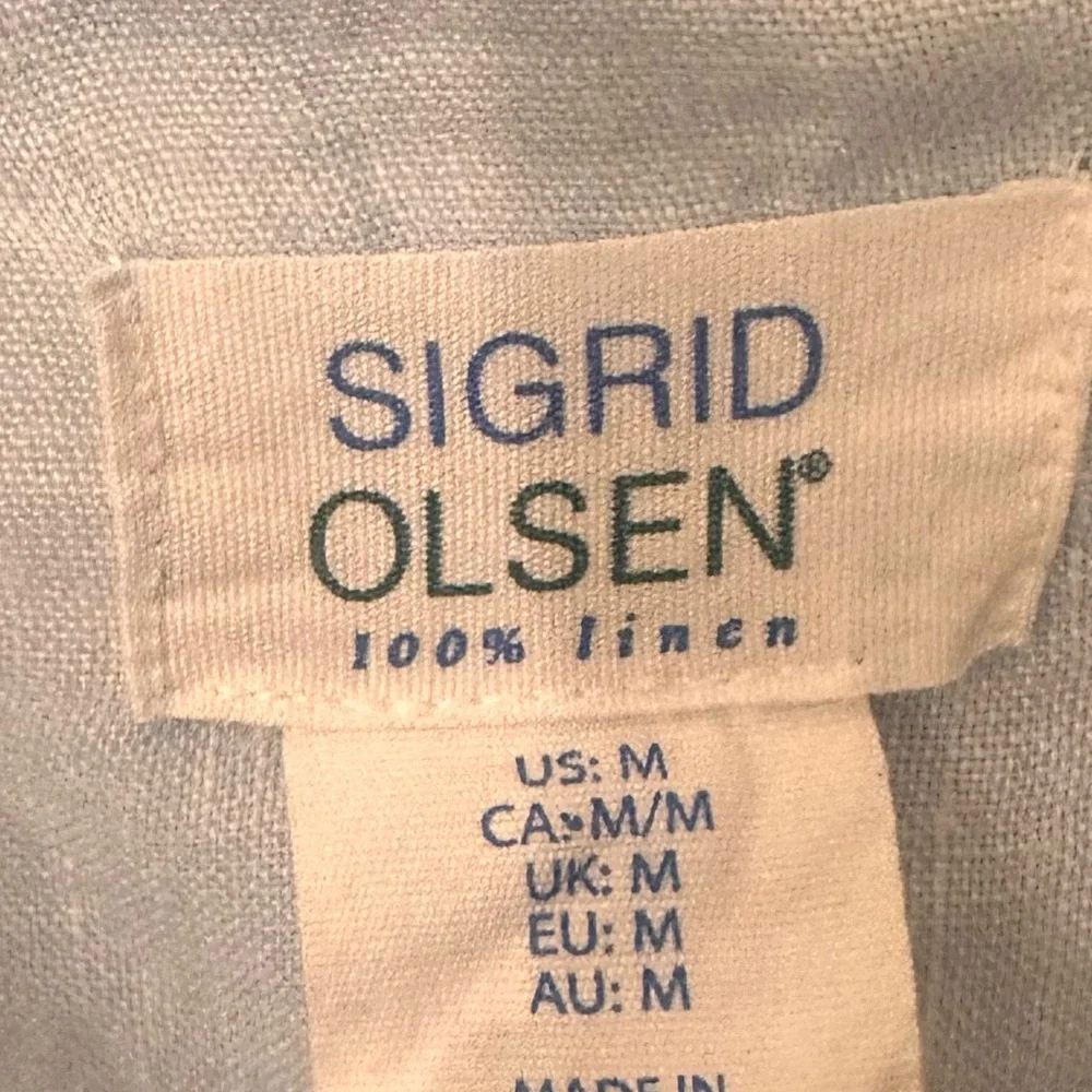 Sigrid Olsen 100% Linen Button-Up Tunic – Light Blue – Size M - Picture 4 of 5